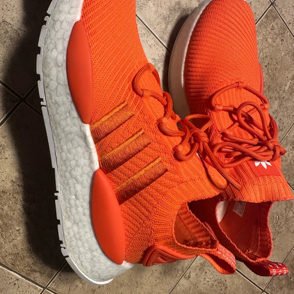 Adidas Bright Orange Sneakers with White Soles